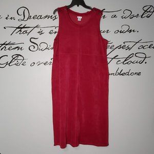Vintage Vicki Wayne Jumper Maroon Ribbed Fleece Dress with Pockets, L